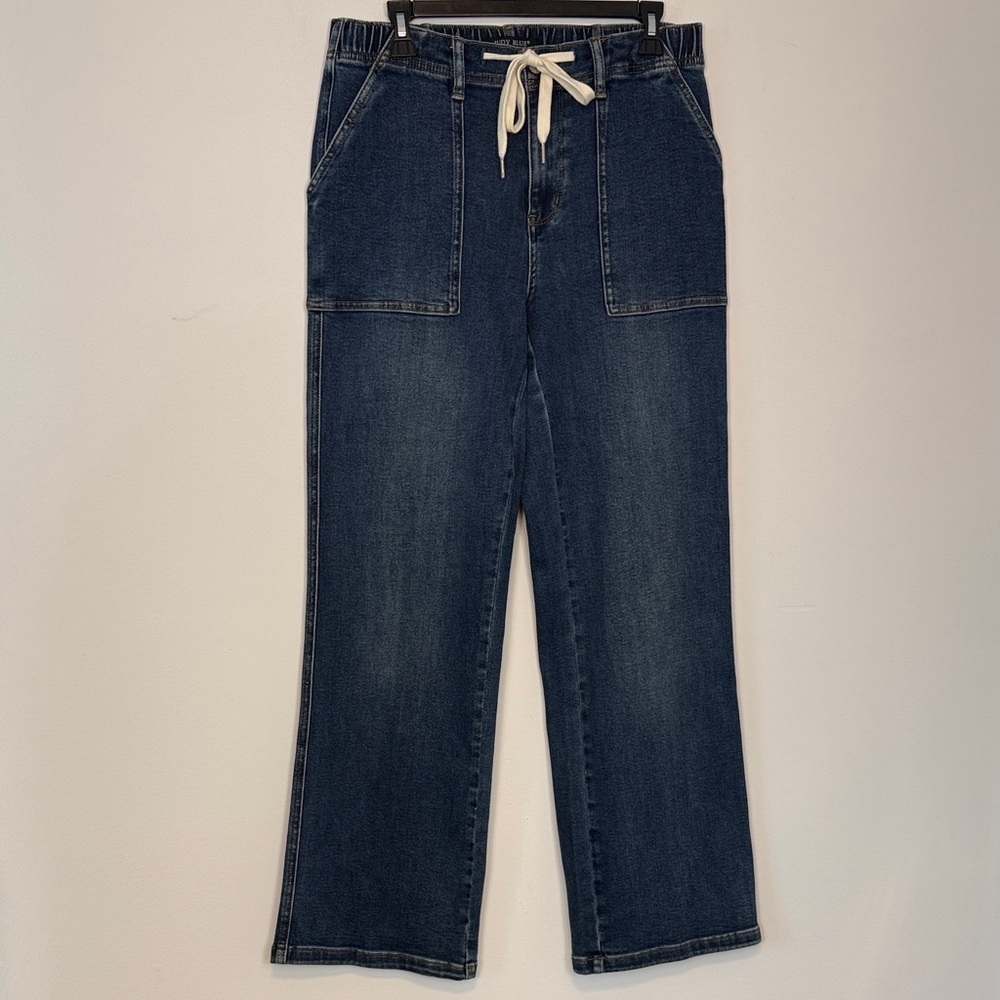 Judy Blue High Waist Drawstring Wide Leg Jeans. Size 9/29. Inseam 31 inches.